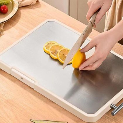 304 Multi-Function Rectangular Stainless Steel Heavy Duty Cutting Board